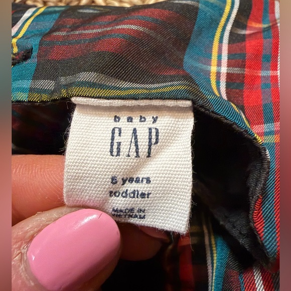 Girls GAP Kids Classic Holiday Tartan Plaid Dress – Size 5 - Picture 5 of 7